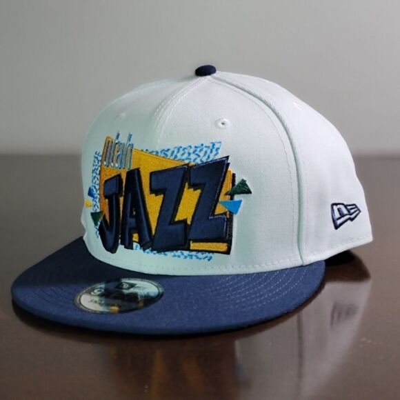 New Era NBA Utah Jazz Vintage Retro Logo Clarkson Sexton Markkanen Jersey Hat - Picture 3 of 10